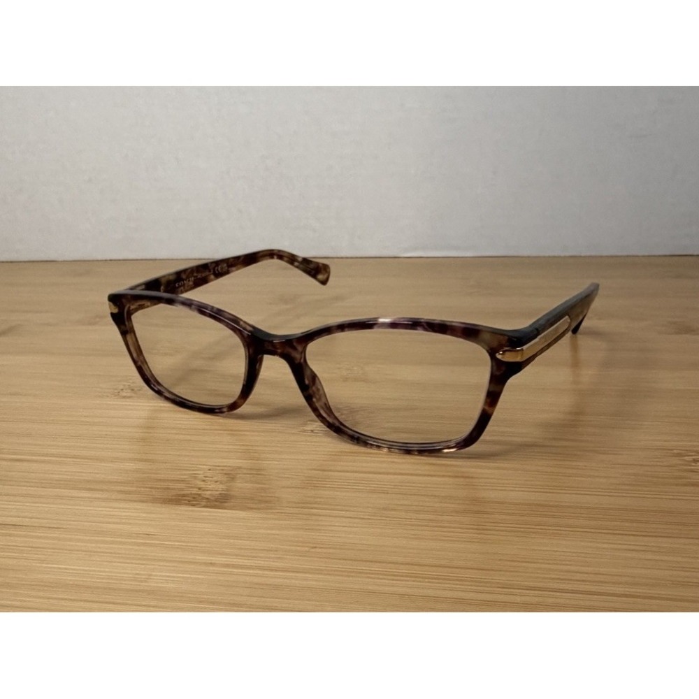 Coach HC 6065 5287 Confetti Light Brown Rectangle Eyeglass Frames 51-17-135